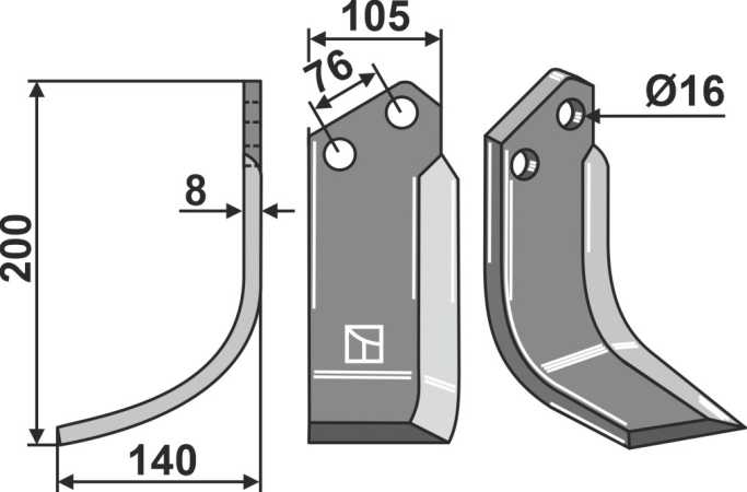 Fräsmesser 200x105mm, links